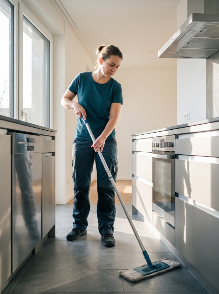 Cleaner at work