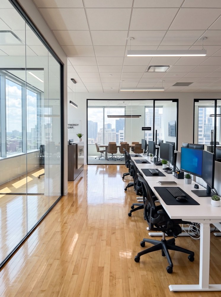 Clean modern office space
